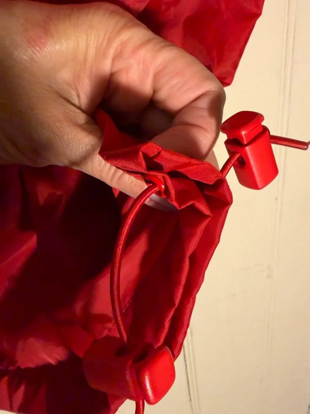 VTG J. Crew Sport Red Nylon Hooded Anorak Windbreaker Sz M